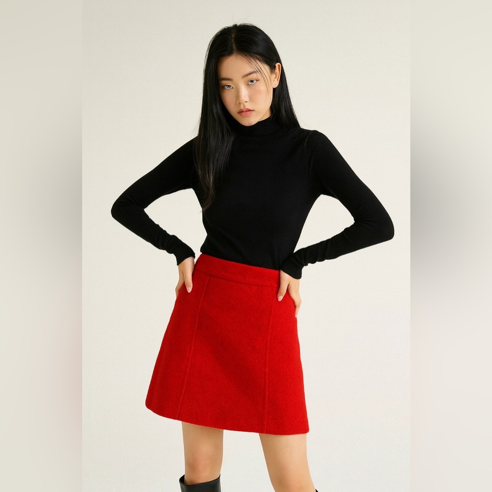 Ann Taylor Red Mini Skirt